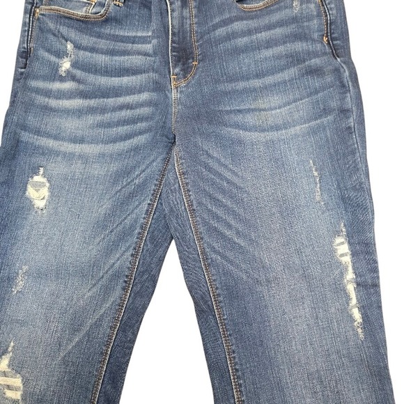 White House Black Market Mid Rise Distressed Skinny Jeans Womens Sz 4 - Picture 6 of 11